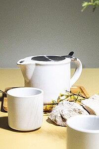 MONEA Keramická čajová sada s matným povrchem, bílá