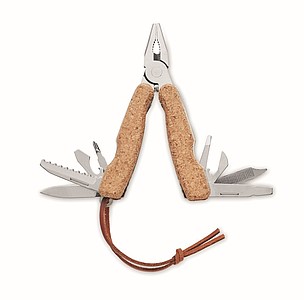 Multitool s 9 funkcemi, povrch rukojeti je z korku - reklamní předměty