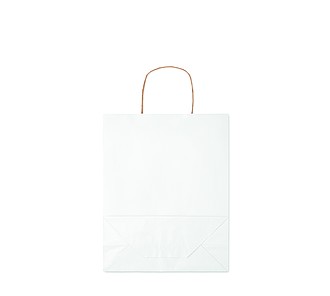 MYRNA střední papírová dárková taška, recyklovaná bílá