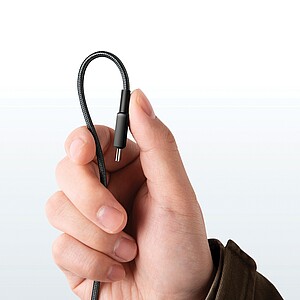 Nabíjací pletený kábel USB-C na USB-C 1,8m 60W, sivá