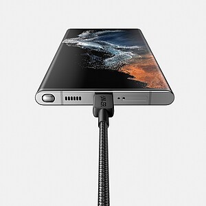 Nabíjací pletený kábel USB-C na USB-C 1,8m 60W, sivá