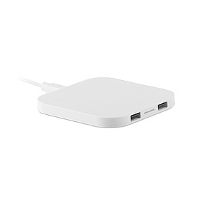 Nabíjacia podložka s USB portom a hubom, biela