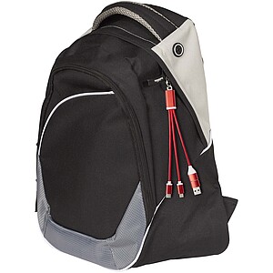 Nabíjecí kabel 4v1 z recyklovaného hliníku s klíčenkou, červená