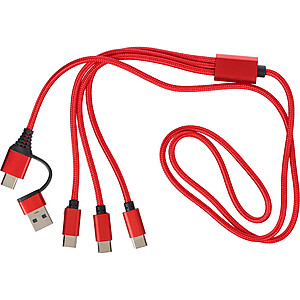 Nabíjecí kabel 6v1, červená