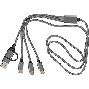 Nabíjecí kabel 6v1, stříbrná