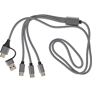 Nabíjecí kabel 6v1, stříbrná