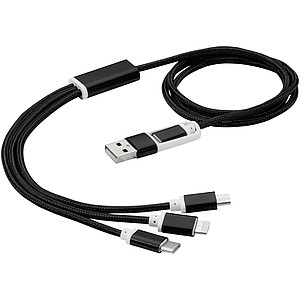 Nabíjecí kabel s dvojitým vstupem, černý