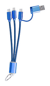 Nabíjecí kabel s kroužkem na klíče, modrý