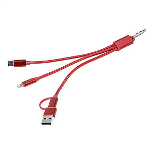 Nabíjecí kabel s přívěškem na klíče, červená