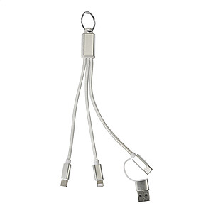 Nabíjecí kabel s přívěškem na klíče, stříbrná