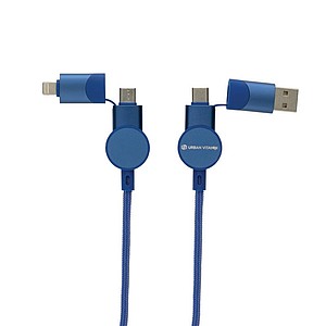 Nabíjecí kabel se 4 koncovkami, modrý