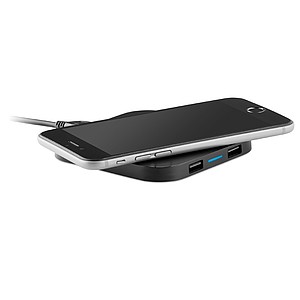 Nabíjecí podložka s USB portem a hubem, černá