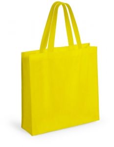 Nákupná polaminovaná taška z netkanej textílie, 110 g/m2, 380x380x125mm, žltá