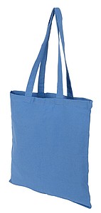 Nákupná taška s dlhými uchami, recyklovaná bavlna a polyester, svetlomodrá