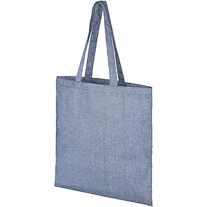Nákupná taška zo zmesi recyklovanej bavlny a polyesteru, modrá