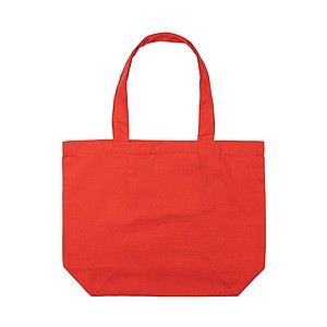 Nákupní taška s kapsou, recyklovaný materiál, červená