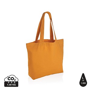 Nákupní taška s kapsou, recyklovaný materiál, oranžová