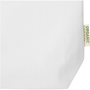 Nákupní taška s širokým dnem z organického materiálu, bílá