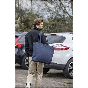 Nákupní taška se zipem, z recyklovaných materiálů, modrá