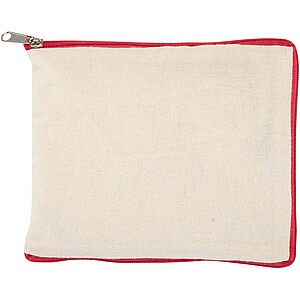 Nákupní taška z recyklované bavlny, béžová/červená