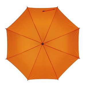 NARSIOL Automatický dáždnik s drevenou rúčkou, oranžová