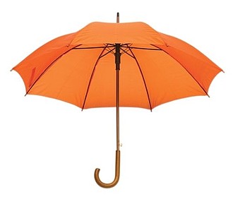 NARSIOL Automatický dáždnik s drevenou rúčkou, oranžová