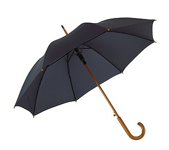 NARSIOL Automatický deštník s dřevěnou holí, námořní modrá - reklamní deštníky