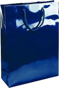 NATALY 32 Papírová taška s lesklou úpravou,32x13x42cm,modrá - taška s vlastním potiskem