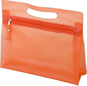 NATESA Kosmetická průhledná taštička na zip s uchem, oranžová