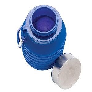 Nepropustná silikonová skládací lahev, modrá