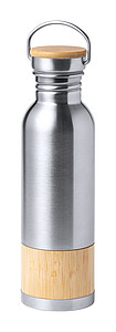 Nerezová fľaša na pitie 750 ml, s bambusovými detailmi