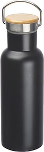 Nerezová fľaša na pitie, objem 500ml, čierna