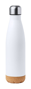 Nerezová fľaša na pitie s korkovým dnom, 750 ml, biela