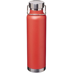 Nerezová fľaša na vodu s mediovou vakuovou izoláciou 650 ml, červená