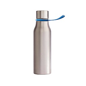 Nerezová láhev na pití, 550ml, s modrým poutkem