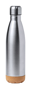 Nerezová láhev na pití s korkovým dnem, 750ml, stříbrná