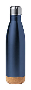 Nerezová láhev na pití s korkovým dnem, 750ml, tmavě modrá