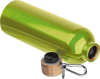 Nerezová láhev s karabinou 750 ml, světle zelená