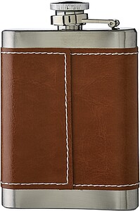 Nerezová ploskačka s rukávom 100 ml, hnedá