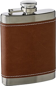 Nerezová ploskačka s rukávom 100 ml, hnedá