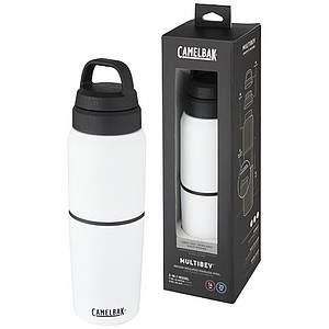 Nerezová termo láhev 500ml s kelímkem 350ml, bílá