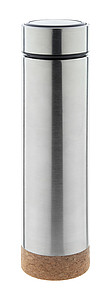 Nerezová termoska 450ml s korkovou základnou, stříbrná