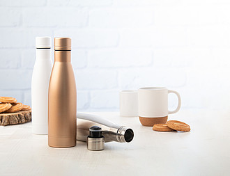 Nerezová termoska 500ml, s měděnou izolací, zlatá