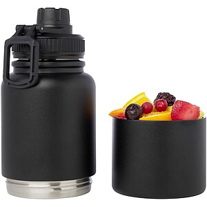 Nerezová termoska, 530ml, s odnímatelnou spodní částí 340ml, černá