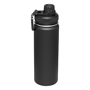 Nerezová termoska 600ml, s černým víčkem, černá