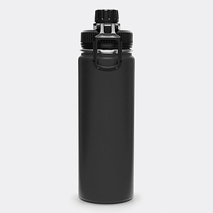 Nerezová termoska 600ml, s černým víčkem, černá