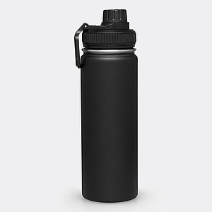 Nerezová termoska 600ml, s černým víčkem, černá