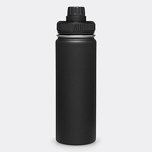 Nerezová termoska 600ml, s černým víčkem, černá