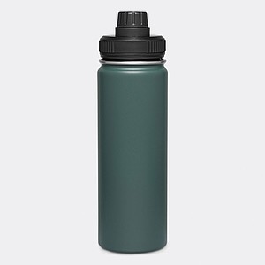 Nerezová termoska 600ml, s černým víčkem, tmavě zelená