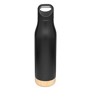 Nerezová termoska s bambusovým dnem, objem 500ml, černá